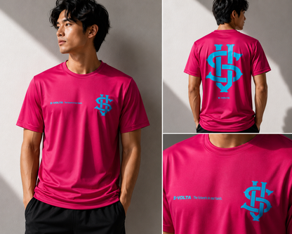 S-VOLTA ドライTシャツ　PINK × SKY BLUE