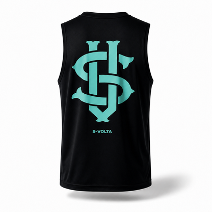 S-VOLTA ドライノースリーブ トレーニングシャツ　BLACK×MINT