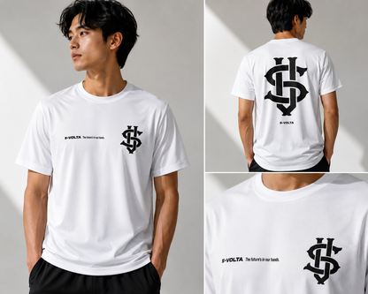 S-VOLTA ドライTシャツ　WHITE × BLACK