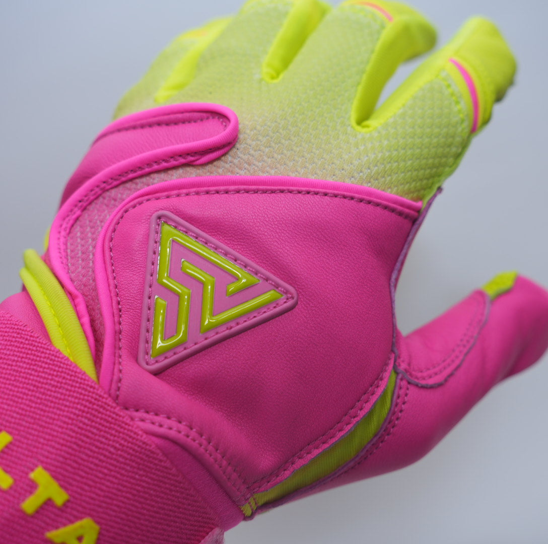プレミアムモデル Wrist Lock バッティンググローブ【GRADATION / PINK × NEON YELLOW】