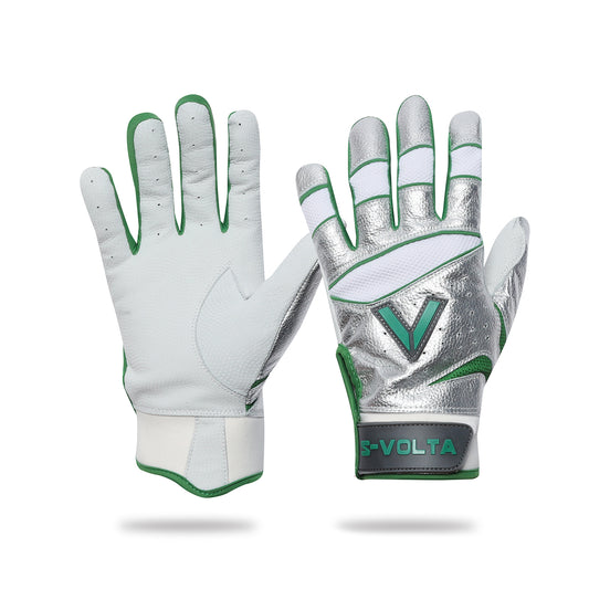 ハイクオリティーモデル バッティンググローブ  【SILVER × WHITE × GREEN】